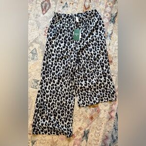 NWT HALARA Black and White Animal Print Pants
